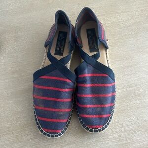 Saint James Espadrilles navy and red
